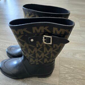 Michael Kors Signature MK Logo Rain Boots Mid Calf Women